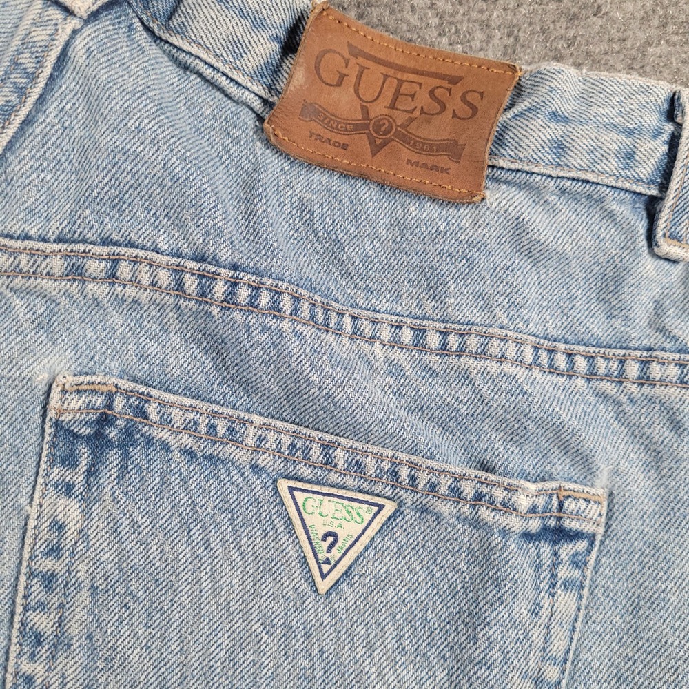 Vintage Guess Pascal Jeans Mens 34 x 30 075 Loose Fit Tapered Leg Light Wash